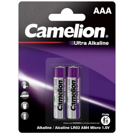 تصویر  باتری نیم قلمی اولترا آلکالاین Camelion سایز AAA