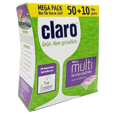 تصویر  قرص ماشین ظرفشویی کلارو مدل Multi بسته 60 عددی (10+50)